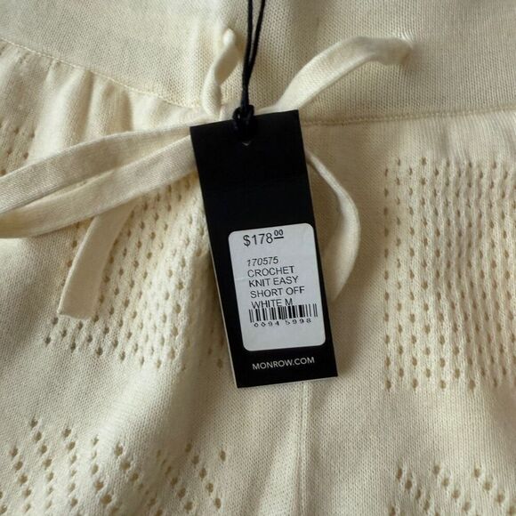 NWT Monrow Crochet Knit Easy Short in Off White- Size M - Picture 5 of 9